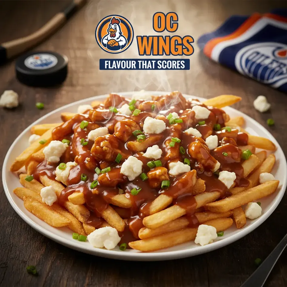 Classic Oilers Poutine at OC WINGS Spruce Grove - traditional poutine with fries, beef gravy, and cheese curds